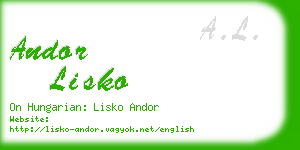 andor lisko business card